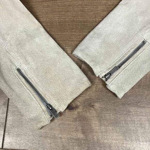 Dennis by Dennis Basso Women’s Size XS Beige Taupe Leather Jacket Full Zip NWT! - Picture 6 of 12